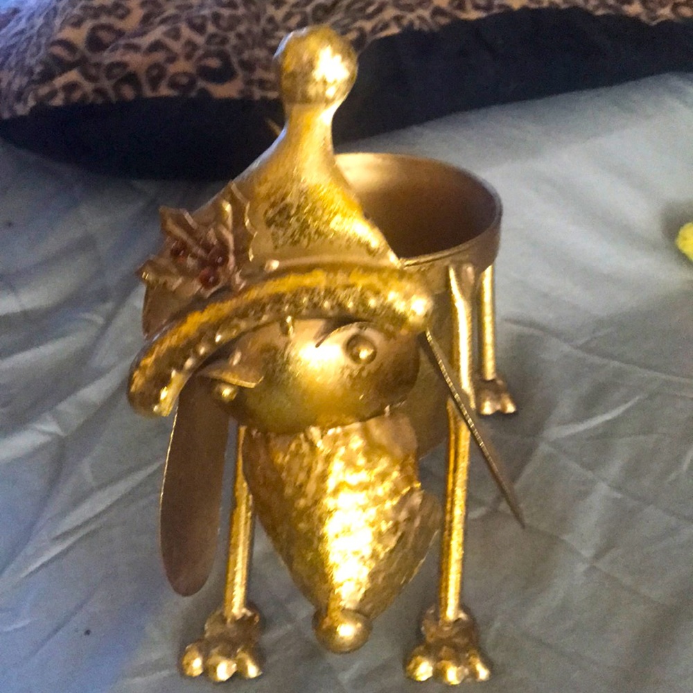 Planter Gold Snoopy Metal Planter